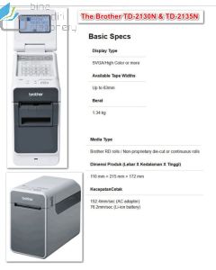 Katalog peralatan kantor Brother TD-2130N Direct Thermal Label Printer Network 300dpi P-touch Labeller dan gambarnya