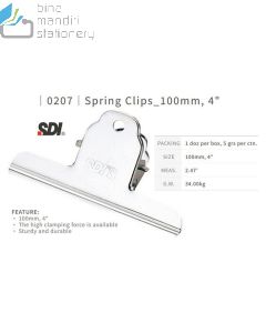 Gambar peralatan kantor SDI 0207 Spring Clips (4") Stainless Steel (Paper Clips) Klip Penjepit dan aneka katalog SDI grosir