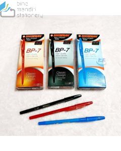 Macam macam perlengkapan Kantor Snowman Ballpoint BP-7 Semi Gel Red Pena Pulpen dan gambarnya